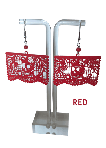 Florecita Earrings, Red