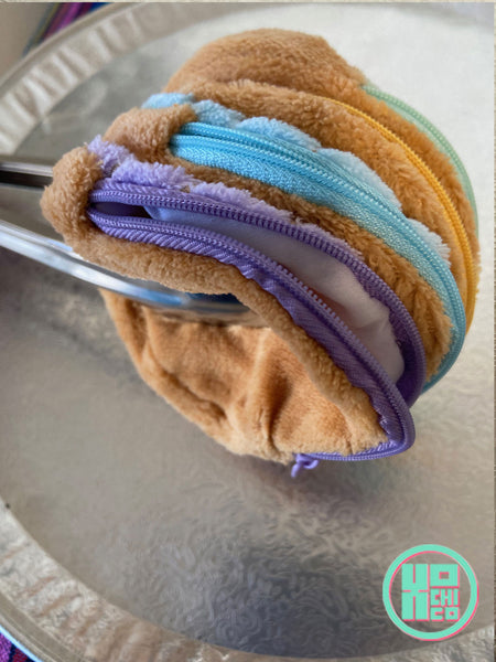 Side-by-side Pastel Concha Coin Purses