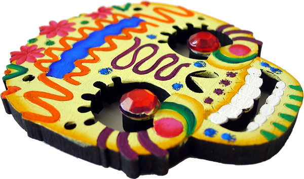 La Chapeada wooden magnet, side view