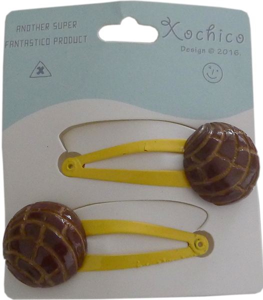 Concha hair clips, Chocolate