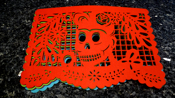 Double-sided Felt "Papel Picado" Placemat Sets (Muertos)