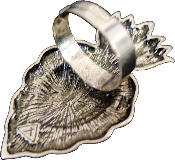 Mexican Sacred Heart Ring, Back View
