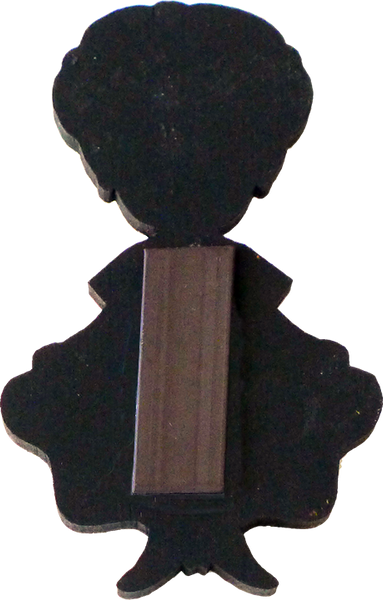 Huasteca wooden magnet, back view