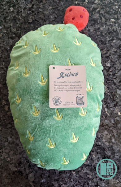 Nopal Plush Cushion, back tag