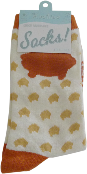 Puerquito women's knit socks, front pack view