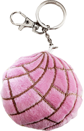 Plush Strawberry Concha Key Chain