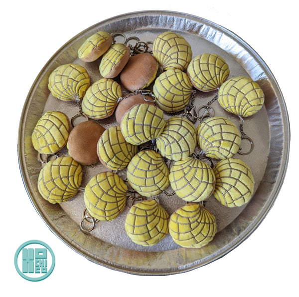 Pastel Yellow Plush Concha Key Chains