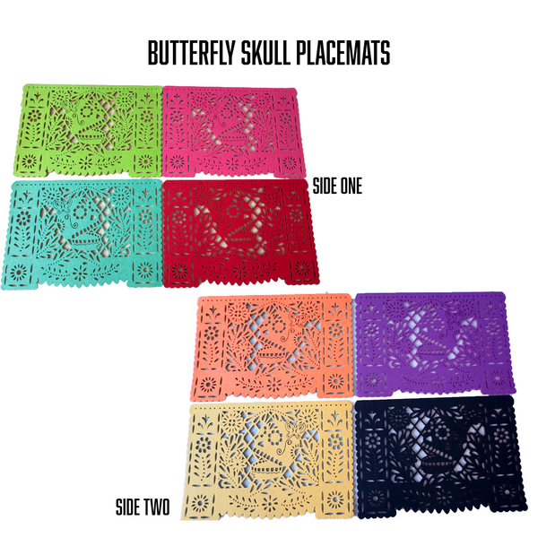 Butterfly Skull placemats, double sided, different colors