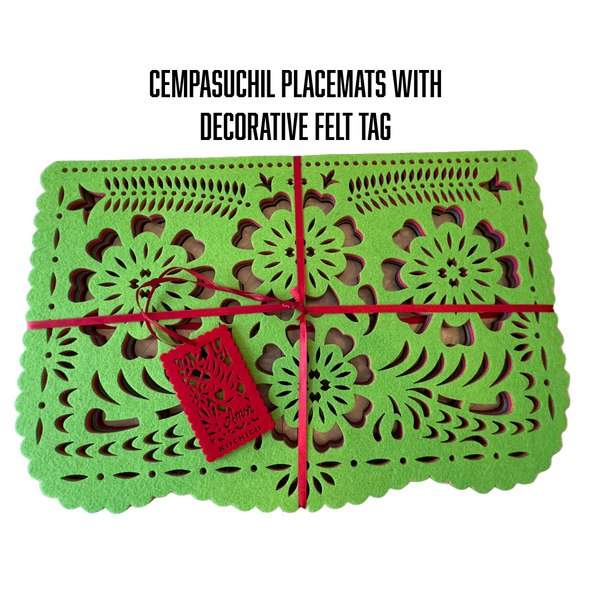 Cempasuchil Placemats with decorative felt tag