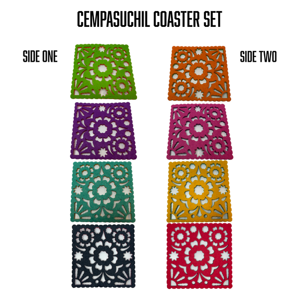 Cempasuchil coaster set both sides