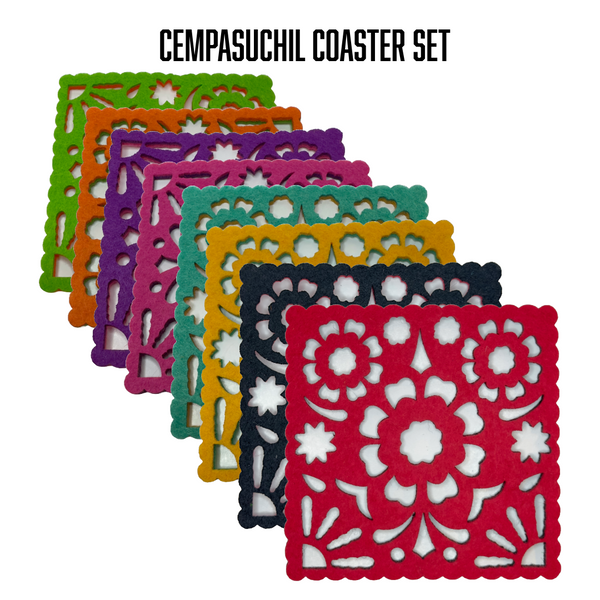 Cempasuchil coaster set fanned out