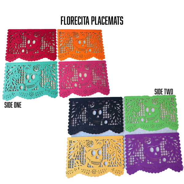 Florecita Placemats, both sides shown