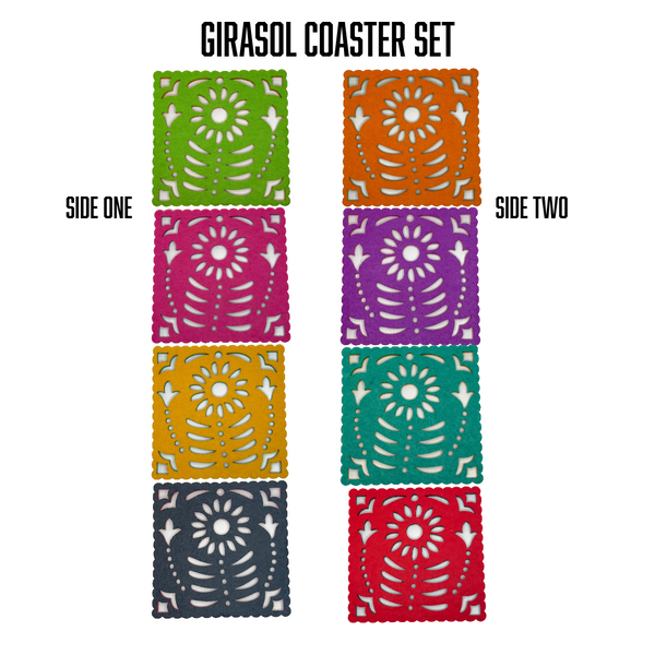 Girasol coaster set ,front double sided