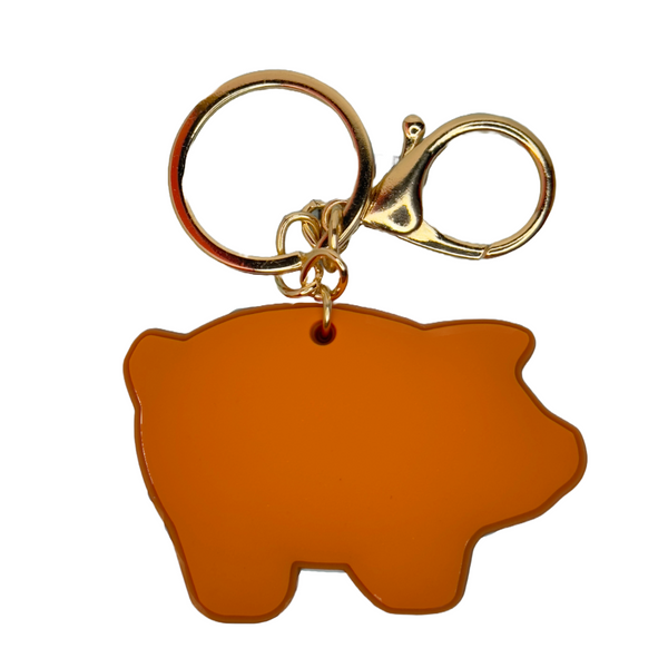 Puerquito pig rubber keychain