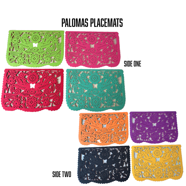 Palomas placemats, double sided colorways