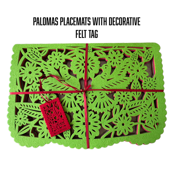 Palomas Placemats with decorative felt tag