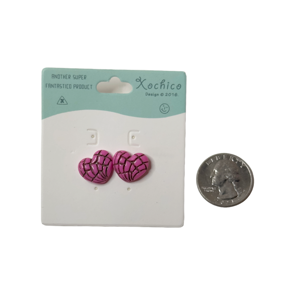 Pan Dulce Concha Heart Stud Earrings