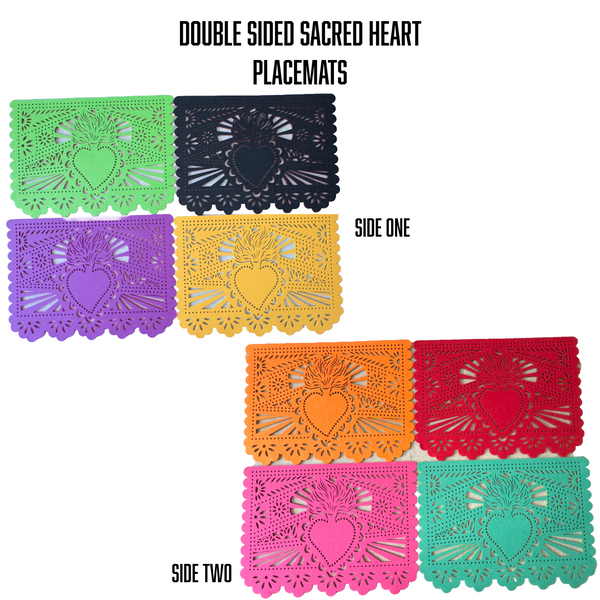 Double sided sacred heart placemats, both sides shown