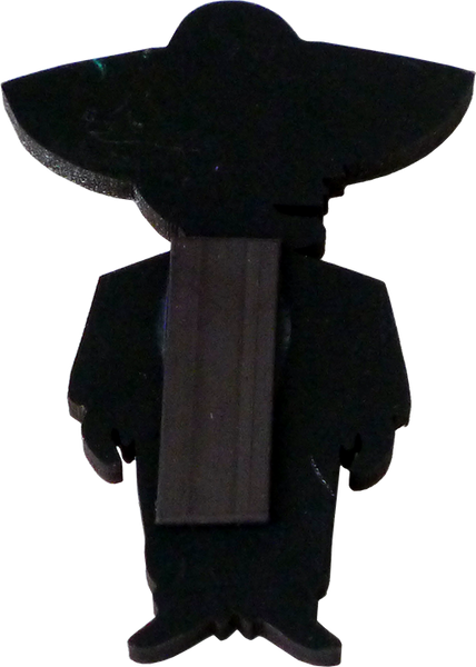 Charro Wooden Magnet, back view