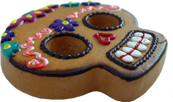Gingerbread Calavera Magnet, side view