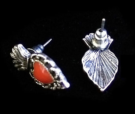 Mini Sacred Heart style Stud earrings