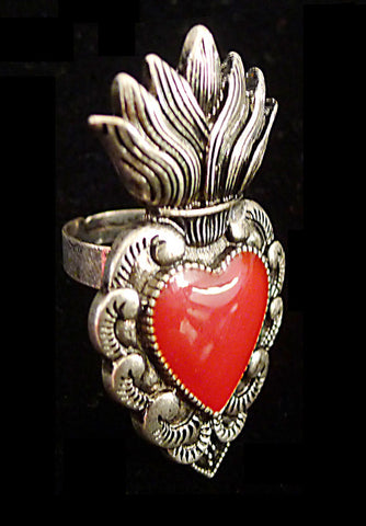 Mexican Sacred Heart Ring