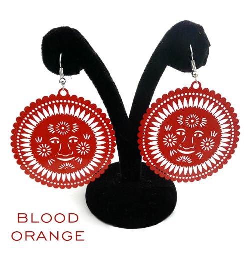Papel Picado Earrings, Sol, Blood Orange