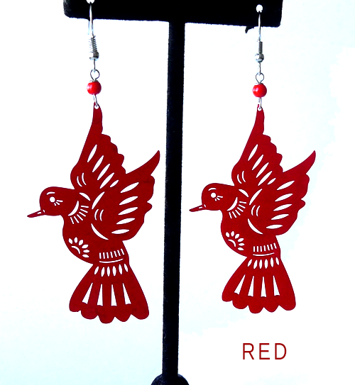 Palomas earrings, red