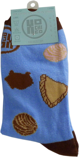Multi pan dulce women's knit socks, back pack view
