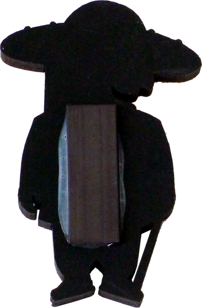 Viejito wooden magnet, back view